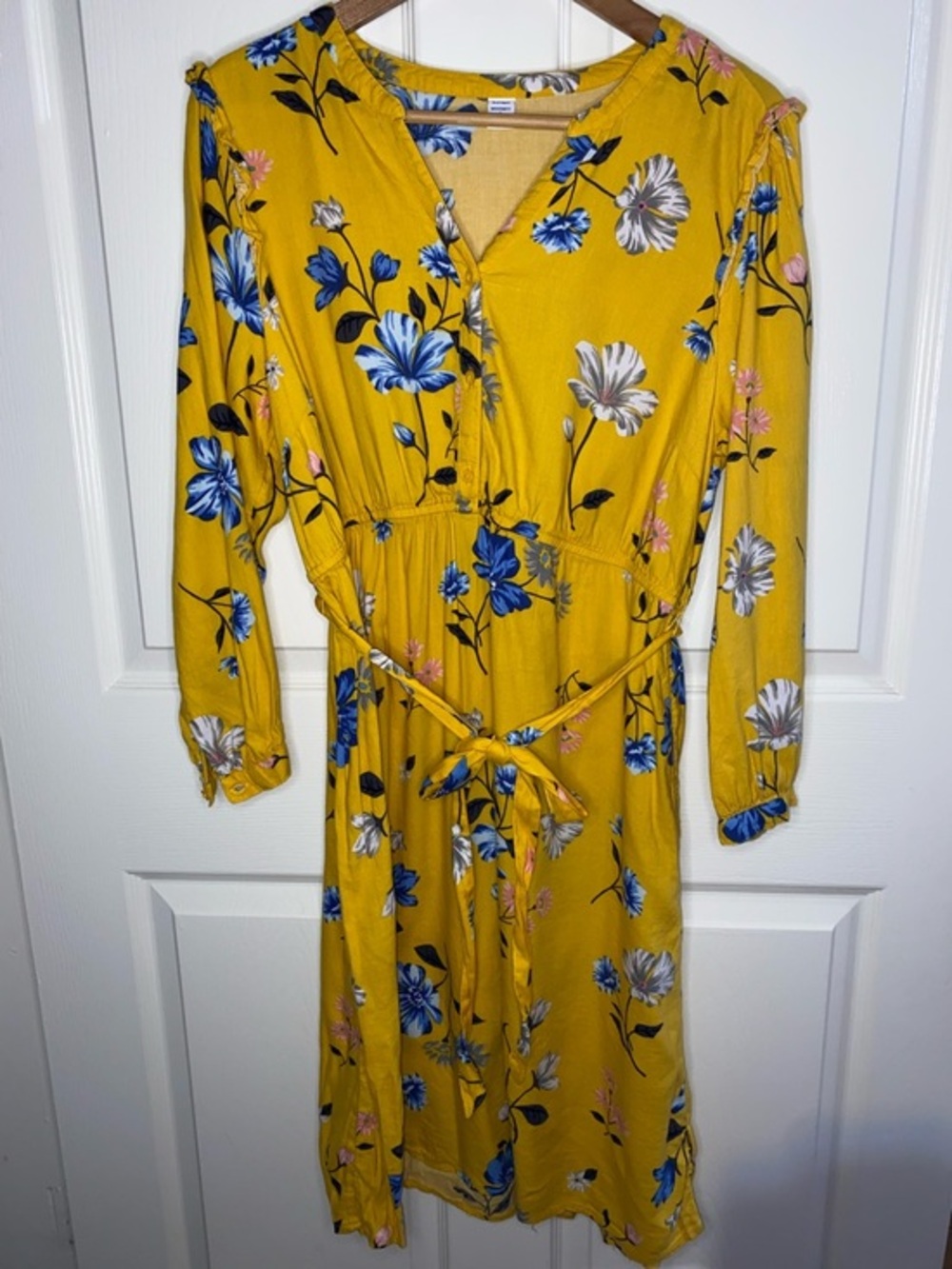 Old Navy Yellow Floral Maternity Dress, Everyday, Summer